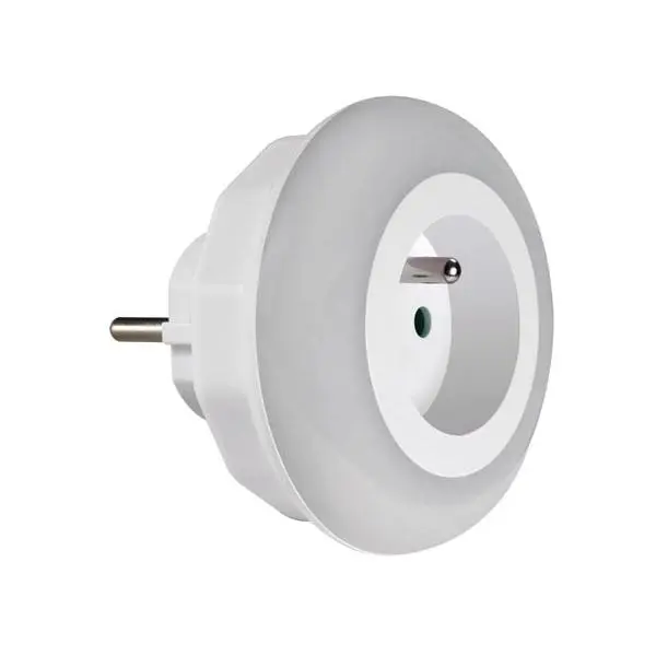 Perel ENL1 – Luz LED nocturna con toma tierra francesa vidrio, multicolor - 1