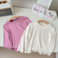 Camiseta De Algodón Para Niños Y Niñas Con Manga Larga En 9 Colores Estilo Casual Solido Base Coat Ropa De Ocio Unisex - details 8