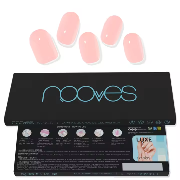 NOOVES NAILS Láminas de Uñas de Gel Precurado Premium - Rose Pâle - Rosa  Tiras De Uñas De Gel semicurado Pegatinas Uñas Semipermanente en Gel Gel Nail stickers Uñas de gel Pegatinas - 1