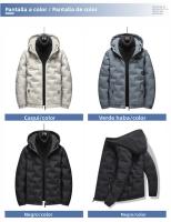 Parka Hombre Abrigo De Plumas De Pato Blanco Corto Para Estudiantes Jóvenes Otoño Invierno Con Capucha Cierre De Cremallera - details 3