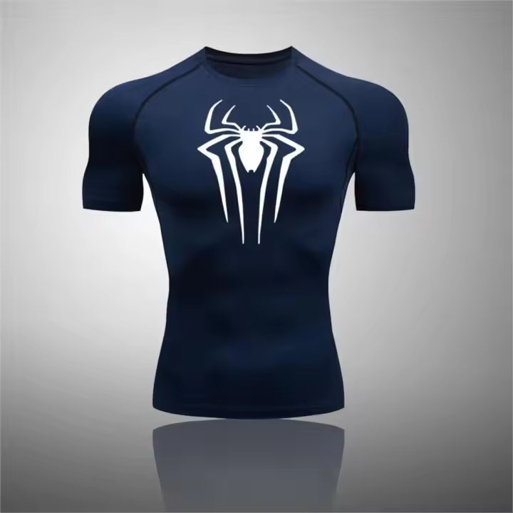 Camiseta De Compresión Deportiva Para Hombre Con Estampado Secado Rápido Transpirable Guardia Contra Rasguños Top De Entrenamiento Estrecho Para El Verano - 1