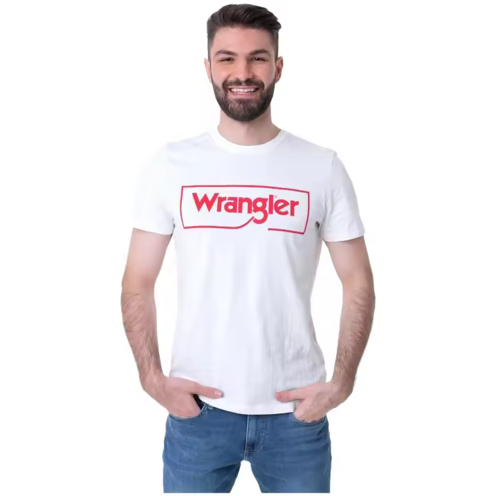 Camiseta de Manga Corta Wrangler Frame Logo para hombre en color blanco - 1