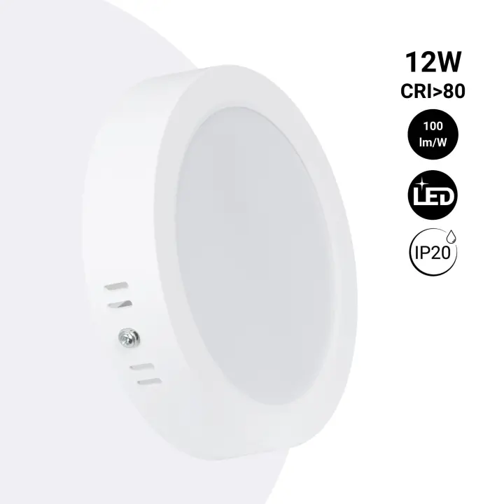 Barcelona LED Plafón LED redondo de superficie - 12W - Alta Eficiencia - 1