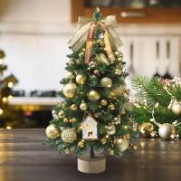 Árbol De Navidad De Escritorio Realista 45cm Adorno De Festividades Para Hogar Oficina Dormitorio Barra Decoración De Navidad Artificiales - details 7