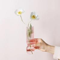 Vaso De Cristal Transparente Con Rayas Para Flores Y Planta Pot De Cultivo En Agua Decoración De Mesa Para Bodas Y Fiestas - details 5