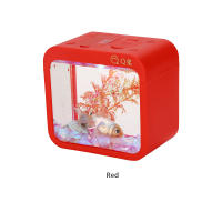 Acuario Pequeño Creativo Con Luz Colorido Y Desmontable Para Betta Sin Batería Seca Incluida Ecología Mini Escenario Acuático - details 11