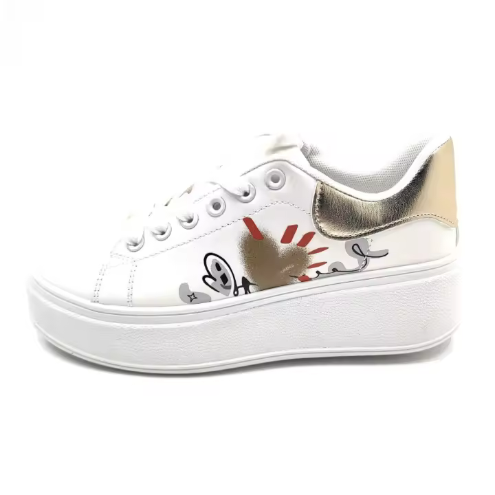 Encarni Zapatería - Zapatillas Deportivas Mujer con Plataforma y dibujos Color Blanco. - 1