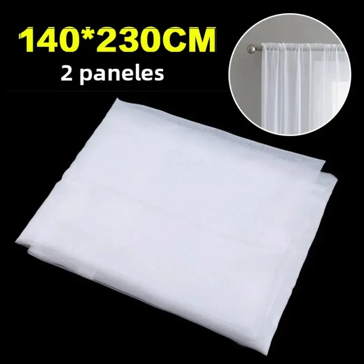 Cortinas Blancas Transparentes De Voile Para Sala De Estar Y Dormitorio Decoración De Boda Y Fiesta Cortina De Tulle Para Ventana De Cocina Y Balcón 2 Panelistas - 1