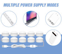 Espejo De Maquillaje LED Con Lámpara De Vestíbulo Iluminación De Noche Ajustable Para Dormitorio Y Baño Luz De Decoración Sin Escala - details 6