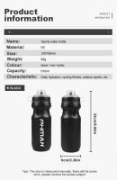 Botella De Bicicleta PHMAX 610ML Capacidad Grande Portátil Para Deportes Al Aire Libre MTB Carretera Correr Plástico Resistente - details 1