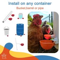 Kit De Alimentador Automático Para Pollos 4PCS Tazas De Bebida Para Pato Ganso Gallo Pato Doméstico Y Pollo Silvestre Suministros De Riego Y Alimentación - details 3