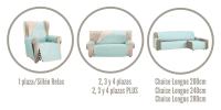 Funda Cubre Protector Sofá Chaise Longue Derecho e Izquierdo - Modelo Nina Reversible - Chaise Longue Izquierdo y Derecha - Fabricado en España - S&T Sofa Covers - details 0