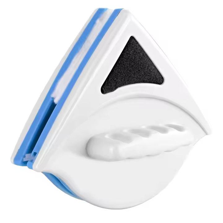 Limpiador de ventanas magnético, herramienta de limpieza de ventanas de doble cara con cuerda anticaídas, cepillo de limpieza de ventanas para 3-8mm de espesor de vidrio de una sola capa (azul) - 1