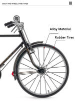 Bicicleta De Escala 1:6 Vintage Modelo De Juguetes Automóviles Metálicos Neumáticos De Goma Cuerpo De Aleación Regalo De Festival Para Niños Mayores De 14 Años - details 3