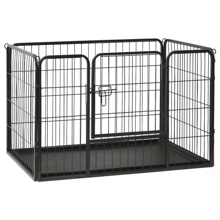 vidaXL Corral Perros Cachorros Acero Accesorios para Mascotas Dimensiones 91.5 x 59 x 61 cm, 123 x 77.5 x 74.5 cm - 1