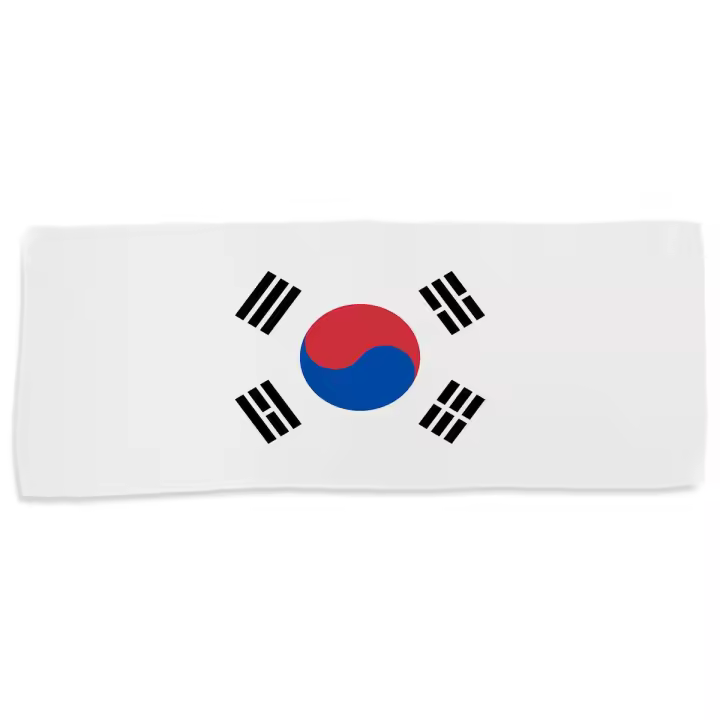 MERCHANDMANIA TOALLA MEDIANA GIMNASIO ABSORBENTE bandera corea del sur pais gobierno coreano suave con bolsita - 1