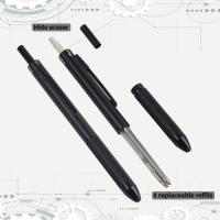 1pc 4-en-1 Pluma De Metal Multicolor Con Sensing De Gravedad Y Lápiz Automático Rojo Azul Y Negro Pluma Ballpoint Para Oficina Y Escuela - details 6