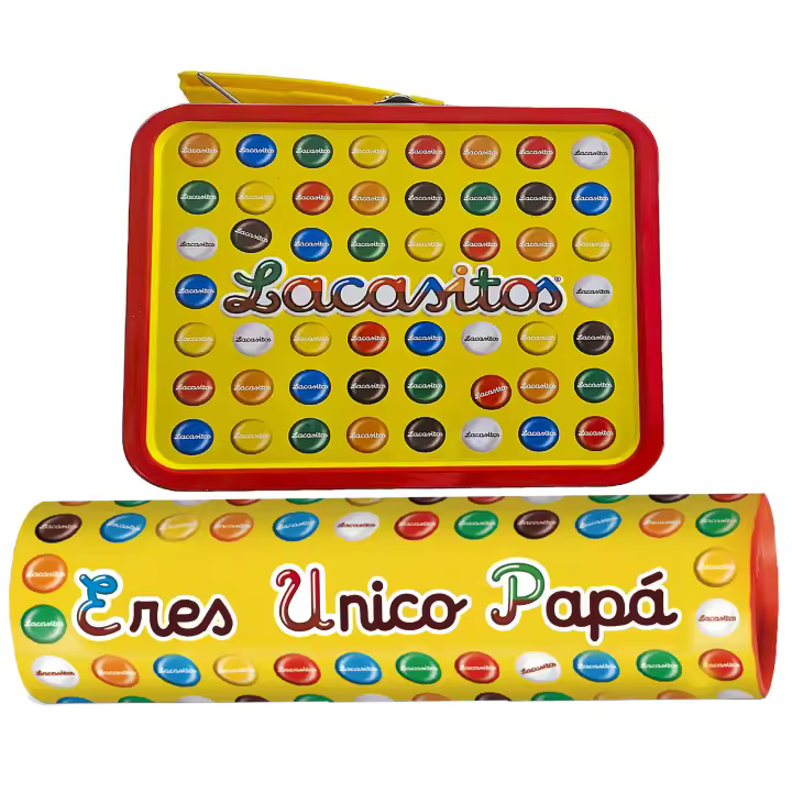 Lacasitos Megatubo 1,5 KG-Eres único, papá + LATA MALETÍN - 1