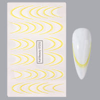 Set De 8 Pcs De Pegatinas De Uñas Gradient French Line Colores Estriados Diseños Ombre Para Decoración DIY Herramientas Guías De Estampado De Uñas - details 15