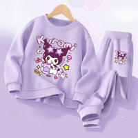 Conjunto De Ropa Infantil Sanrio Kuromi Para Niñas Primavera Suéter Con Cuello Redondo Y Pantalones Largos Dos Piezas Estilo Casual - details 2
