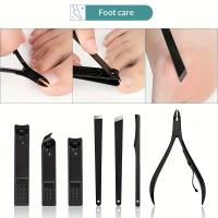 Kit Profesional De Tijeras Para Uñas 7-24 Piezas Negro Ultra Afiladas Para Uñas De Los Dedos Y Los Pies Para Hombres Y Mujeres Pedicura Fuerte - details 4