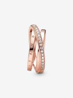 Pandora - Anillo triple con pavé Cruzado-Baño de Gold Rose de 14 K - details 2