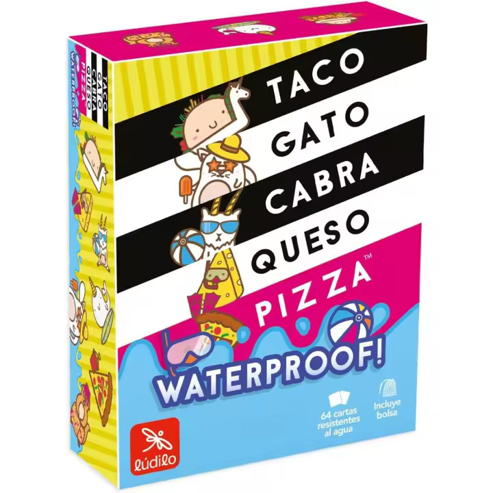 Ludilo - Taco Gato Waterproof | Juegos De Mesa De 3 A 8 Jugadores | Juegos para Piscina Niños Y Adultos | Juego De Cartas para 8 Años O Más | Regalos para Niños Y Adultos (89026) - 1