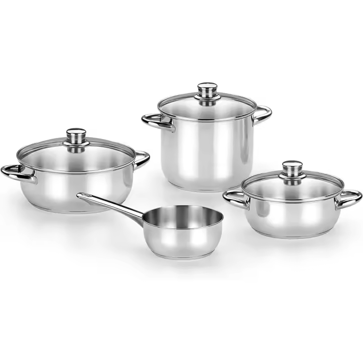 Monix Optima 2 - Batería de Cacerolas, Lote de 4 Piezas, Acero Inoxidable, Cocinas de Gas, Vitrocerámica e Inducción, Cazuelas, Utensilios Cocina - 1