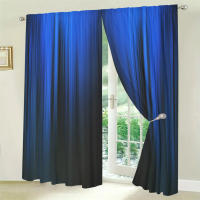2pcs Cortina De Ventana Con Diseño De Rayas Gradient Azul/Castillo Para Decoración De Hogar Tratamiento De Ventana Para Dormitorio Oficina Cocina Con Bolsa Para Rodamiento - details 7