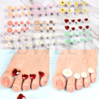 8 Pcs Pack Separadores De Dedos De Pie De Silicona Herramientas De Pedicura Suaves Con Diseño De Margarita Corazón Y Diamantes Cuidado De Los Pies - details 0