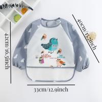 Bib De Bebé Con Estampado Rayado Y Bolsillo Impermeable Para Niños Y Niñas De 0 a 36 Meses Protector De Ropa Para Comer Y Estornudar - details 0