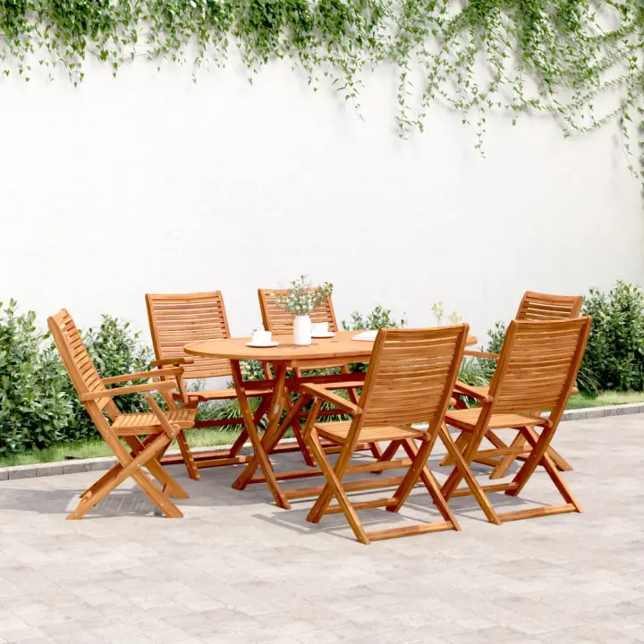 vidaXL Sillas jardín reclinables 6 uds madera maciza acacia 57x66x95cm - 1