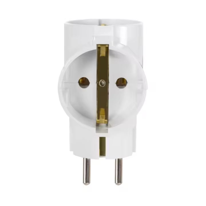 UD - Pack 2 Ladrones Enchufes Múltiples con 3 Clavijas Schuko – Adaptador de Pared para Oficina, Hogar y Cocina - 1