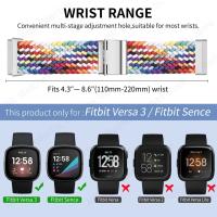 Correa De Nylon Tejida Solo Loop Para Fitbit Versa 3 4 Y Sense 2 Ajustable Deportiva Compatible Con Ambos Sexos Nuevo Con Etiquetas - details 4