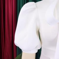 Vestido Elegante De Fiesta Para Mujer 2024 Con Cuello Con Lazo Manga Corta Cintura Alta A-Line Plisado Hasta El Tobillo Vestido De Cumpleaños - details 13