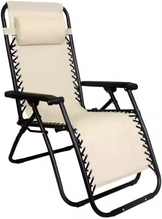 Tumbona de Jardín Plegable y Reclinable , Hamaca con Cojín Cómoda y Resistente para Terraza, Camping y Patio . - 1
