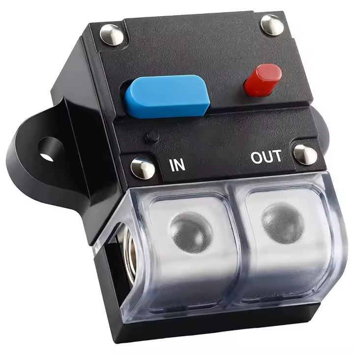 Rompedor Automático de 150A con Botón de Reiniciación Circuito de Protección de Audio y Amps de Coche 12-48V DC Motores Hardware - 1