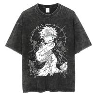 Camiseta De Anime Harajuku Verano 100% Algodón Manga Corta Sobredimensionada Vintage Streetwear Para Hombres - details 4