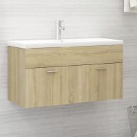 vidaXL Armario para lavabo contrachapada color roble 90x38,5x46 cm - details 0