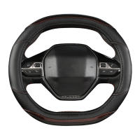 Cubierta De Volante De Coche Para Peugeot 3008 4008 5008 En Fibra De Carbono Y PU Cuero Accesorios De Auto Para Interior - details 6