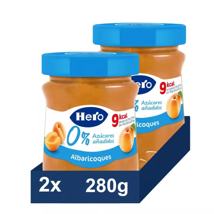 Hero. Mermelada de Albaricoque, 0% Azúcar añadido. Pack 2x280g - 1