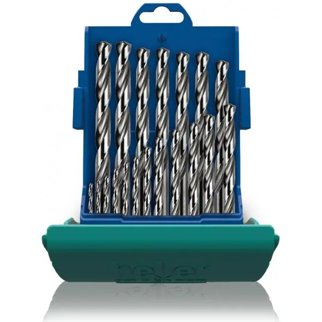 Juego de brocas HSS-G Súper Din 338 RN disponible en 19 piezas o 25 piezas Heller - 1