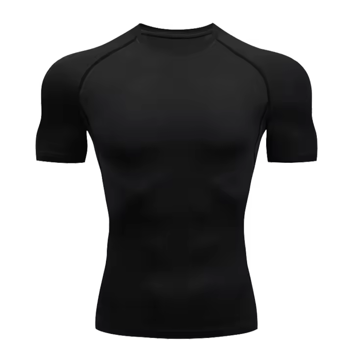 Camiseta De Entrenamiento Para Hombres De Color Sólido Con Mangas Cortas Secado Rápido Transpirable Rashguard De Gimnasio Deporte Fitness Jiu Jitsu MMA - 1