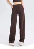 Pantalones De Yoga Para Mujer De Cintura Alta Flared Respirables De Talla Grande Con Bolsillos Para Gimnasio Y Danza - details 0