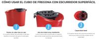 Vileda | Cubo Super Fácil | Escurridor con diseño ergonómico para menor esfuerzo | Compatible con fregonas Vileda | Capacidad óptima para una limpieza eficaz | Asa resistente para mayor comodidad. - details 1
