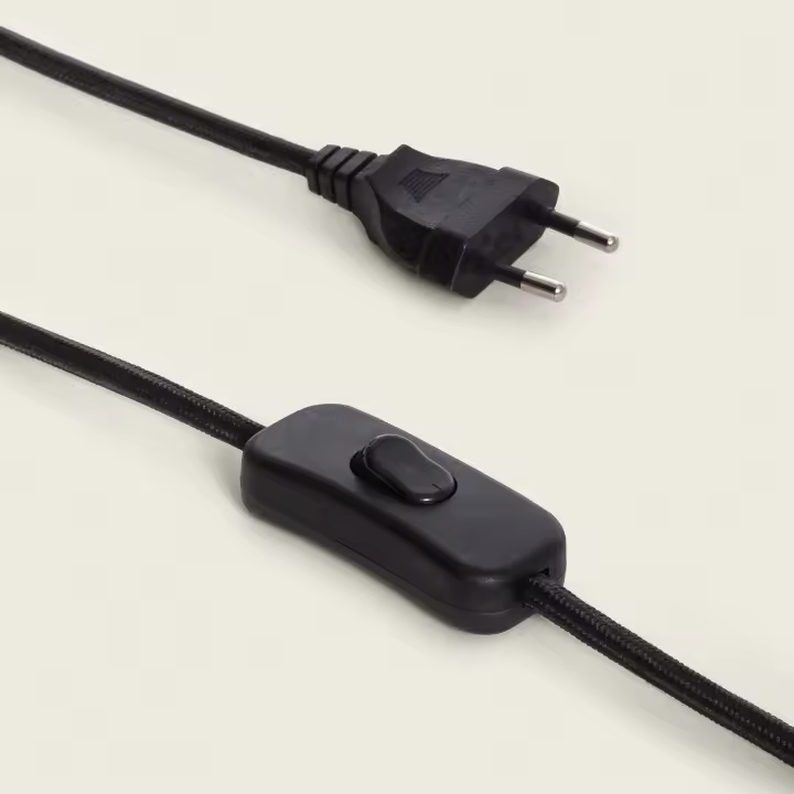 Ledkia Lámpara de Mesa Cerámica y Rafia Tyler Negro - 1