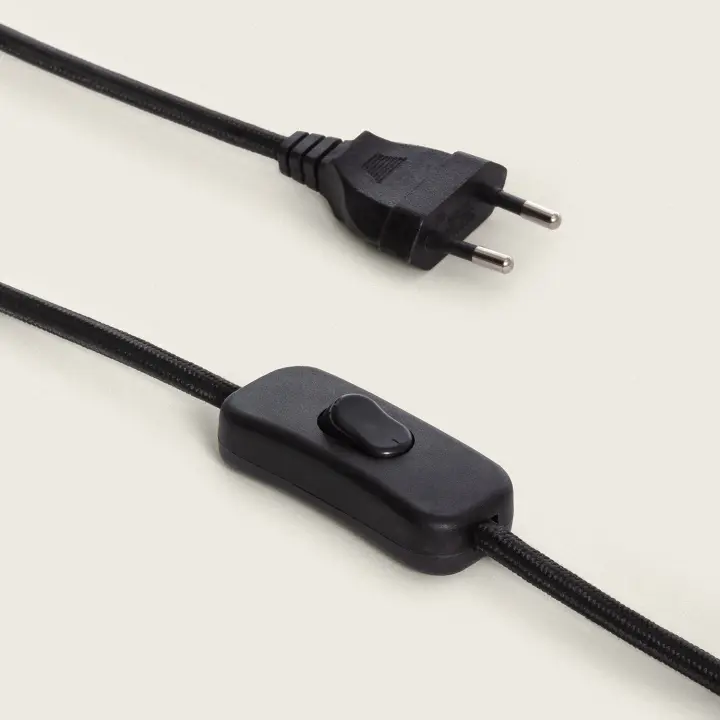 Ledkia Lámpara de Mesa Cerámica y Rafia Tyler Negro - 1