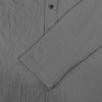 Camisa Casual Para Hombre De Color Sólido Con Capucha Y Cuerda Ajustable De Algodón Y Lino Estilo High Street Top Versátil Para El Día - details 15