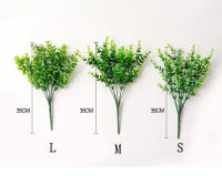 1PC Eucalipto Artificial Con 7 Ramas Decoración De Interiores Para Restaurante Y Jardín Arreglo Floral De Hojas De Eucalipto Para Exhibición Y Decoración - details 3