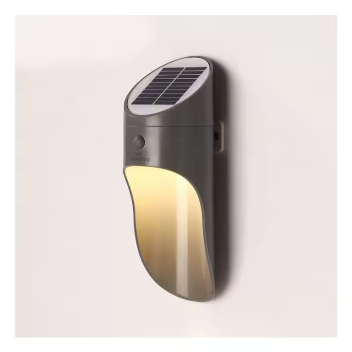 Lámpara solar Villa de Jardín at Aire Libre Luz solar decorativa Luz de pared exterior waterproof LED Luz de Jardín Luz de Inducción del cuerpo humano Luz de Calle, carcasa gris, Luz Blanca Cálida - 1